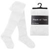 ITRAT® 2 paia di collant in cotone per bambini, uniformi scolastiche, spessi e caldi, in cotone, tinta unita, super morbidi, aderenti, per uso quotidiano, bianco, 13-14 Anni