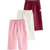 NEXT Ragazza Confezione da 3 Pantaloni da Jogging con Gamba Larga | Bambino, Standard, Mid Rise, Drawstring, Wide