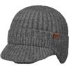 Barts Berretto Beanie Duncin Bambini/Donna/Uomo - Invernale con Risvolto, Visiera, Fascia in Pelle Inverno Autunno/Inverno - Taglia Unica Antracite