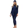 seafanny Costume da Bagno da Donna Modesto Manica Lunga Burkini Copertura Completa Musulmana Costumi da Bagno (Blu 36-38) S