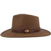 Hut Breiter Breiter Cappello da Trekking Feltro 100% Lana, Pieghevole e Impermeabile, Fedora Finiture in Pelle, da Uomo e Donna, Beige, 60