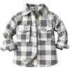 Generisch Camicia in flanella, plaid, a maniche lunghe, con bottone, shacket per neonati, ragazzi, ragazze, camicia, top coat outwear, grigio., 2-3 Anni
