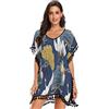 Vnurnrn Fiore della Pianta della Gru Giapponese Copricostumi da Bagno Donna Abito Bikini Cover Up Beachware per Spiaggia Estate Costumi Interi da Bagno