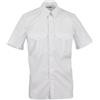Generico Camicia Pilota con Porta Gradi Bianca a Maniche Corte, Due Tasche Frontali, Stile Uniforme, Colletto Classico