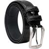 CM Conte Massimo Conte Massimo Cintura Uomo Donna in Vera Pelle Effetto Cocco, Fibbia Nickel Free, Made in Italy, Altezza 3,5 cm, Con Scatola, Nero