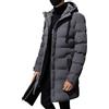 Generic Giacca invernale da uomo con cappuccio lungo, trapuntata, imbottita, calda, antivento, spessa, capispalla