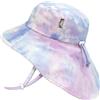 Jan & JUL Cotton Adventure Toddler Sun-Hat with Wide Brim (M: 6-24 Months, Cotton Candy Tie-Dye)