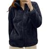 Generico Felpa Pile Donna con Zip Invernale Caldo Sweatshirt in Sherpa Comoda Taglie Forti Giubbotto Fine Fleece Morbido Autunno Felpe Trekking Pesante Teddy Casual Sportiva Cerniera Giacca