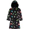 MINECRAFT Accappatoio Bambino Incappucciato Vestaglia in Pile con Tasche Creeper Abbigliamento da Casa Regalo Ragazzo (11-12 Anni, Nero)