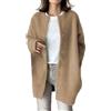 IQYU Cardigan in lana da donna: trench da donna lungo elegante cappotto di lana con abbottonatura giacca di transizione a maniche lunghe cardigan giacca invernale in lana giacca in cashmere cappotto