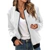 Generico Giacca Primaverile Donna, Giacca Mezza Stagione Donna, Giacche Primaverili Elegante Bomber Leggera Giubbotto a Vento Cappotto Con Zip