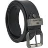 No Limits No Limtis Cintura Uomo in Vera Pelle con Doppia Cucitura, Alta 4 cm, Fibbia Nickel Free, Accorciabile, Con Scatola, Nero