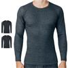 SES Maglietta a maniche lunghe da uomo, taglia S-4XL, in 100% cotone, traspirante, da uomo, lunga come maglietta da notte o da notte, grigio mélange, XXL