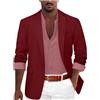 Generico Blazer da Uomo tinta unita Slim Fit con Un Bottone Suit Jacket Formale Elegante Giacca Business da Lavoro