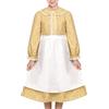 Sunny Fashion Vestito Bambina 3 Pezzo Set Grembiule Cofano Pioniere Costume Floreale Contadino Retro 5-10 Anni