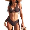 Durio Bikini da donna, sexy, a triangolo, con scollo a V, costume da bagno in due pezzi