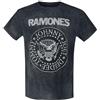 Ramones Hey Ho Let's Go Uomo T-Shirt Nero 100% Cotone Regular