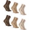 DANISH ENDURANCE Calzini Uomo Fibra di Bambù, Calze Anti-Sudore Traspiranti, Morbide e Classiche, Calze da Lavoro e Uso Quotidiano, 6 Paia, Multicolore (2xSabbia, 2xBeige, 2xMarrone), 35-38