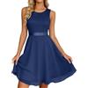Generico Abito Cerimonia Donna Senza Maniche con Vita Stretta e Gonna in Tulle Fluido Vestito Invitata Matrimonio Elegante Abito Damigella Curvy Taglie Forti per Cocktail Sera Lavoro 18 Anni Festa,