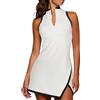 BOTCAM Vestito sportivo da donna, da tennis, da golf, senza maniche, con scollo a V, estivo, per il tempo libero, con chiusura lampo, abito corto, mini abito estivo, traspirante, abito da spiaggia
