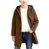 Generisch Cappotto primaverile e autunnale, cappotto con cappuccio abbottonato per ragazze e ragazzi, trench classico stile trench, capispalla per bambini, marrone, 7-8 Anni