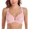 DotVol Donna Reggiseno correttore posturale Anteriore Minimizer per Reggiseno Senza Fili Confortevole Rosa 6C