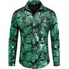 Allthemen Camicia da Uomo in Jacquard Camicia a Maniche Lunghe Paisley Regular Fit Camicia Casual Verde L