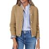 Zeagoo Cardigan da donna a maniche lunghe, girocollo, bottoni, giacca aperta sul davanti, elegante cardigan da donna