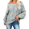 Generic Maglione con spalle scoperte a maniche lunghe taglie forti maglioni rosa per le donne UK Plus Size maglione allentato maglione casual morbido maglione leggero tunica camicia a maniche lunghe maglioni