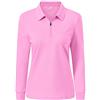 AjezMax Polo Donna Manica Lunga Cotone Sportive Lavoro Golf Shirt con Cerniera