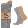 Wonky Line Calzini in lana di alpaca termici - Beige & Grigio / 35-38