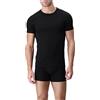 Intimitaly Set 2 Magliette Intime Uomo Cotone Elasticizzato Girocollo e Scollo V - T Shirt Basic Finissima Cuciture Piatte Intimo Maglietta Uomo Nera Bianca e Colorata (2 Girocollo Nere, 6/XL)