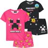 Get Trend Minecraft Pigiama Bambina Corto Pacco da 2 Manica Corta Pigiami Estivi Ragazza Abbigliamento da Casa Regalo Ragazza (11-12 Anni, Nera Minecraft)