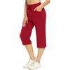 Totatuit Pantaloni Capri Donna Estivi Sportivi 3/4 Cotone Regolabile con Tasca Pinocchietto Cropped Jogging Yoga Pinocchietti