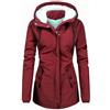 Generisch Giacca invernale da donna con calda imbottitura, cappotto invernale di media lunghezza, giacca da donna con cappuccio, parka invernale con bottoni, fodera interna in parka invernale, caldo cappotto