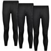 BestSale247 Long Johns, biancheria intima termica da uomo, in cotone, confezione da 3 pezzi, Confezione da 3 pezzi, nero, XL