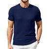 COOFANDY Maglietta Uomo a Maniche Corte in Maglia Camicia Estiva a Taglio Regular per Uomini Blu Scuro 3XL