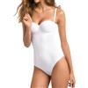 SIELEI Body Donna a Fascia con Ferretto e Coppa Imbottita in Microfibra Si E' LEI Art. 1842 Coppa C (5, Bianco)
