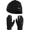 Nike Fleece Set cappello e guanti da uomo Black/Black/Silver L/XL