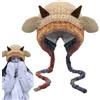 Generico Cappello con Cappuccio con Corna di Pecora, Cappello a Forma di Orecchio di Pecora Lavorato a Maglia | Cappello con Cappuccio a Forma di Animale Lavorato a Maglia,Invernali Caldi e Morbidi in