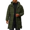 CMTOP Giacca Invernale Uomo Lungo Calda Trapuntato Giubbotto Casual Cappotto con Cappuccio Spesso Antivento Outdoor Parka Comodi Maniche Lunghe Zip Cappotti in Cotone