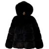 GUOCU Cappotto in Pelliccia Sintetica Donna Invernali Maniche Lunghe Giacche Felpa con Cappuccio Giacca Lunga Faux Pelliccia Ecologica Giubbotto Calda Spessa Parka Capispalla Peluche Cardigan Nero S