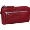 VISOUL Portachiavi in Vera Pelle, Mini Astuccio Portachiavi con Tasca per Organizzare le Chiavi-Rosso
