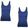 JADEA Offerta 2 Pezzi Canotta Donna in Cotone Elasticizzato, Canotta Donna Spalla Larga, Camiciola Multipack 80234182 (2 Pezzi Blu, L)