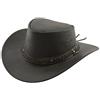 Black Jungle - Cappello in pelle Bulat, cappello australiano, stile cowboy