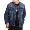 Generic Giacca di jeans da uomo taglie forti, giacca di jeans vintage slim fit, cappotto strappati, in cotone lavato, blu, taglia 7XL