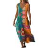 Gienslru Vestiti Donna Estivo 2026 Eleganti Vestito Lino Abito Senza Maniche a V Boho Chic Taglie Forti Comodo Fresco Abiti Lunghi Spiaggia Mare Curvy Abbigliamento con Tasche Casual Dress Copricostume