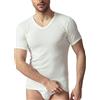 SalGiu Maglia Intima Uomo (3 Pezzi) 100% Cotone Mezza Manica Scollo a V Antisudore Estiva (3XL, 3 Bianche)