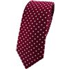TigerTie - Cravatta sottile di design, in seta, con motivo a pois vinaccia, bordeaux, argento. Taglia unica
