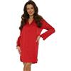 Selente Sweet Dreams Elegante Camicia da Notte in Raso (Made in EU) a Maniche Lunghe con Bottoni e Taschino